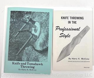 Book Titled Knife and Tomahawk Throwing by Harry K. McEvoy, Inscribed by the Author to Chris Schenkel, Hall of Fame TV Network Sportscaster 1950-1990's. 