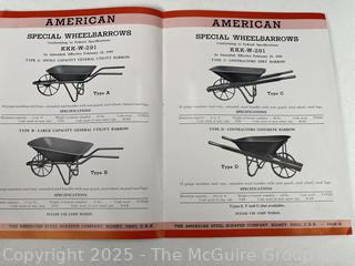 Two (2) Farming Pamphlets Including American's 1940 Wheelbarrow & Scraper Trade Catalog and Esso Ephemera