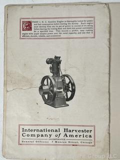 IHC International Harvester Company Gasoline Engine Advertising Catalog Book c 1910