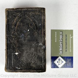 1869 Leather Bound American Bible Society Holy Bible Old & New Testaments 