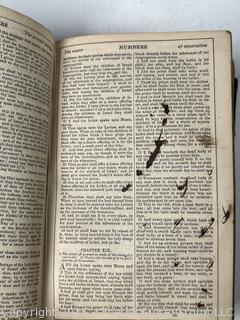 1869 Leather Bound American Bible Society Holy Bible Old & New Testaments 