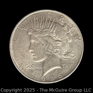 1926 (D) U.S. 1$ Liberty Head Peace Silver Dollar coin