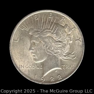 1922 (S) U.S. $1 Liberty Head Peace Silver Dollar Coin