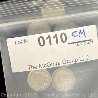 Lot of Seven (7) Swiss 1/2 Fr. Silver Coins, Various Dates