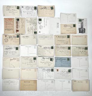 Collection of pre- and early 1900's picture post cards, w/ stamps and cancellations