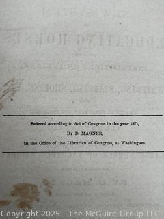 Book Titled The New System of Educating Horses by D. Magner, Rouses Point NY. Illustrated 1871