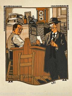 1912 All The Year Round by James Whitcomb Riley, Vintage Book Woodcuts by Gustave Baumann. Published by The Bobbs Merrill Co. Indianapolis