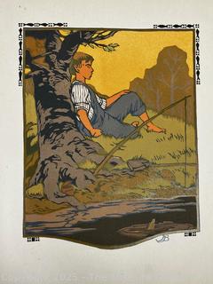 1912 All The Year Round by James Whitcomb Riley, Vintage Book Woodcuts by Gustave Baumann. Published by The Bobbs Merrill Co. Indianapolis