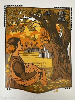 1912 All The Year Round by James Whitcomb Riley, Vintage Book Woodcuts by Gustave Baumann. Published by The Bobbs Merrill Co. Indianapolis