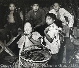 10 x 13" Large Format Black & White Original Print of Vietnamese People circa 1970