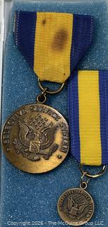 US Selective Service Medal and Miniature with Ribbon 