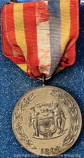 1898 Wisconsin Soldier War with Spain Commemorative Medal