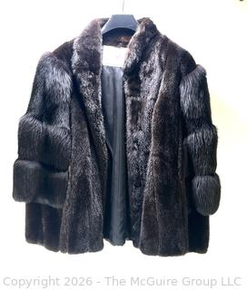 Bloomingdales Northern Lights Black Ranch Mink Fur Coat
