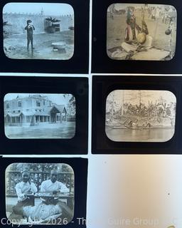 Five (5) B&W Glass Slides 