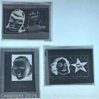 Three (3) Vintage film negatives of movie personalities