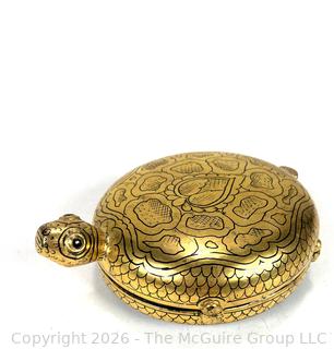 Small Hand Painted Tortoise Form Ladies Keepsake Box