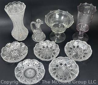Collection of Cut Crystal Glass Serving Pieces