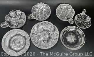 Collection of Cut Crystal Glass Serving Pieces