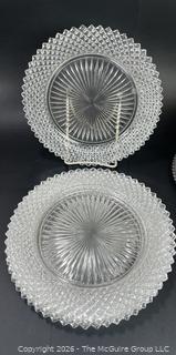 Set of Anchor Hocking Clear Glass Salad Luncheon Plate 