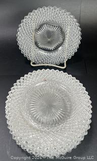 Set of Anchor Hocking Clear Glass Salad Luncheon Plates