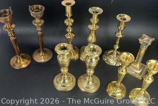 Collection of Brass Candlesticks
