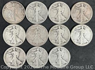 Eleven (11) Walking Liberty Half Dollar Silver Coins