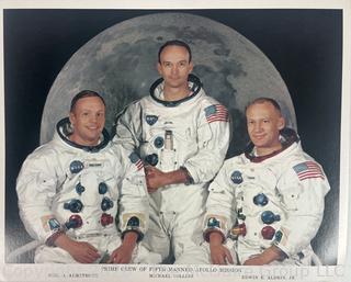 NASA 8x10 Color Press Release Photo of Apollo 12 Astronauts Armstrong, Aldrin and Collins