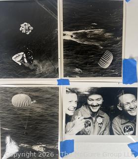 Group of Four (4) NASA 8x10 BW photos from Apollo 11 and 12 Missions