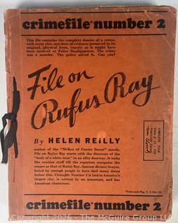 1937 Interactive Murder Mystery Game Book Titled Rufus Ray Criminal File by Helen Reilly 
