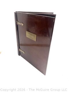 Wooden Box in Book Form with Brass Hardware