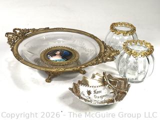 Gold Rimmed Victorian Clear Glass