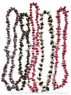 Five (5)  Gemstone Chip Necklaces