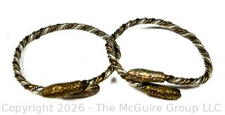 Two (2) Double Head Dragon Mixed Metal Bracelets