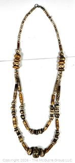 Tribal Style Carved Bone Bead Necklace