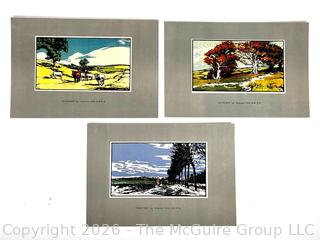 Three (3) Color Prints of the Seasons by Adrian Hill, 1925