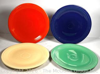 Four (4) Oversized Fiesta Charger Plates. 14" diameter