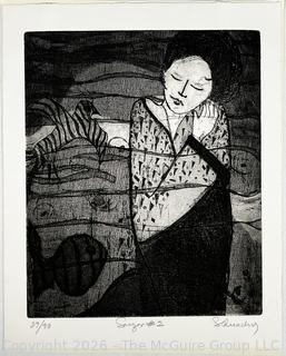 Unframed Black & White Etching Signed and Numbered by Susana De Quadros 