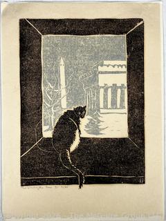 Unframed Woodcut Print Signed and Numbered by Artist Pamela Webb Brown.