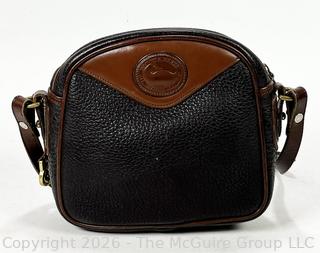 Dooney & Bourke Black & Tan Pebbled All Weather Leather Crossbody, New Without Tags
