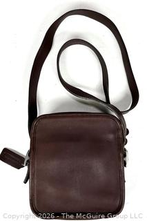 COACH Brown Classic Leather Camera Crossbody Handbag, New Without Tags
