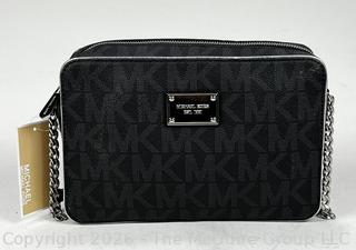 Michael Kors Jet Set Black Signature Crossbody Handbag, New with Tags