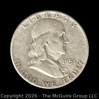 1951 Franklin Silver Half-Dollar
