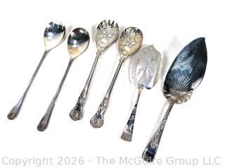 Six (6) Silver Plated Serving Utensils