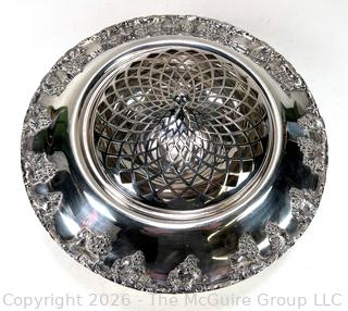 Victorian Silver-Plate Flower Frog Centerpiece Dish