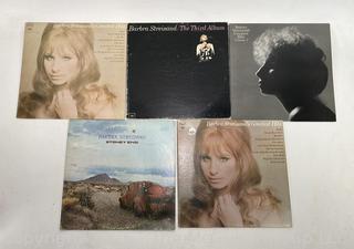 Five (5) Barbra Streisand Vinyl LP Record Albums