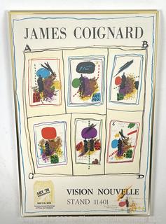 Framed Under Glass 1978 Poster for James Coignard-Vision Nouvelle, Signed and Inscribed.    28" x 20"