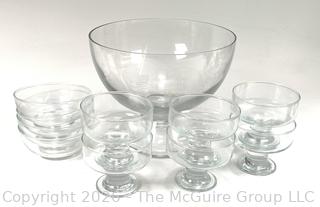 Crystal Glass Punch Bowl Set 