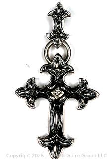 Sterling Silver Ann King Cross Pendant with 18kt Gold Decoration
