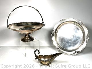 Three (3) Silver Plated Serving Pieces