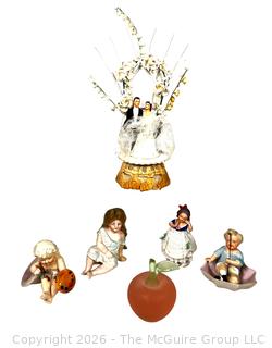 Vintage Cake Topper and Porcelain Figurines of Children